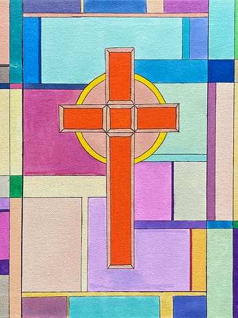 Stained Glass Cross Illustration