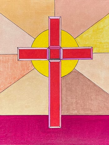 Cross with light borders illustration